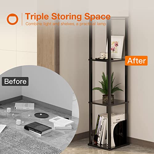 addlon Floor Lamp with Shelves, 4-Tier Modern Shelf Floor Lamp with 3CCT LED Bulb, Display Floor Lamp for Living Room…