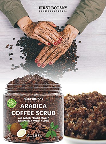100% Natural Arabica Coffee Scrub with Organic Coffee & Shea Butter - Best Acne, Anti Cellulite and Stretch Mark…