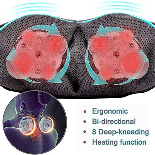 Neck Shoulder Back Massager with Heat - Shiatsu Neck Massager Present, Gift for Men/Women/Mom/Dad - Deep Kneading…