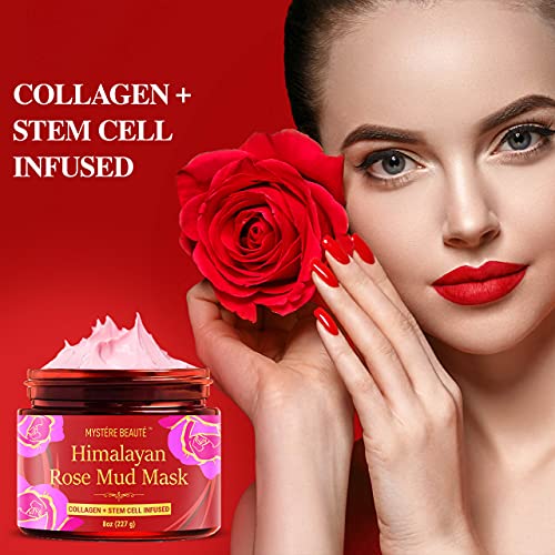 Himalayan Clay Mud Mask for Face and Body - Infused with Collagen and Stem Cells - Spa Quality Facial Mask for Visibly…