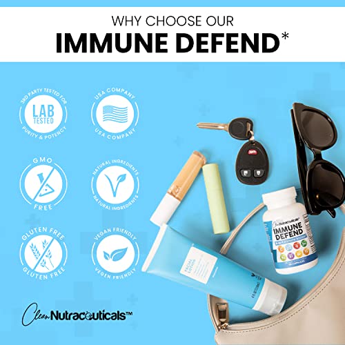 Immune Defense Support Supplement 8 in 1 w/Zinc 50mg Quercetin, VIT C 1000mg, Vitamin D3 5000 IU, Elderberry, Turmeric…