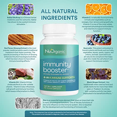 nuorganic 8 in 1 Immunity Booster Supplement Formulated by Medical Doctors with Panax Ginseng for Powerful Immune…