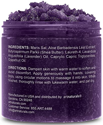 Lavender Oil Body Scrub - Moisturizing Shea Butter, Saffron & Nourishing Body Oils - Exfoliating Salt Scrub For Body…