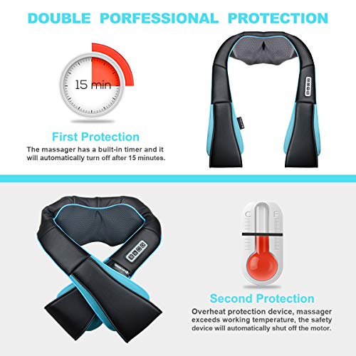 Neck Shoulder Back Massager with Heat - Shiatsu Neck Massager Present, Gift for Men/Women/Mom/Dad - Deep Kneading…