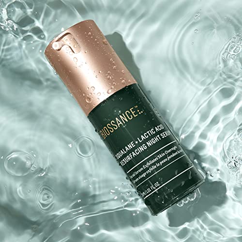 BIOSSANCE Squalane + Lactic Acid Resurfacing Night Serum. An Exfoliating AHA to Soften and Smooth Skin, Diminish Fine…