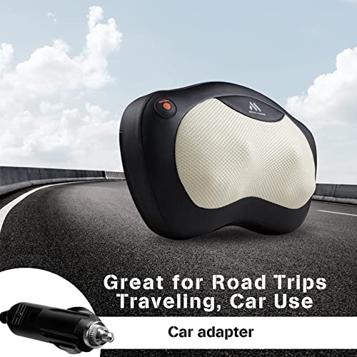 Shiatsu Neck and Back Massager - 8 Heated Rollers Kneading Massage Pillow for Shoulders, Lower Back, Calf, Legs, Foot…