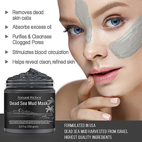 Natural Riches Dead Sea Mud Mask for Face and Body - Spa Quality Best Facial Cleansing Pore reducer for Blackhead face…