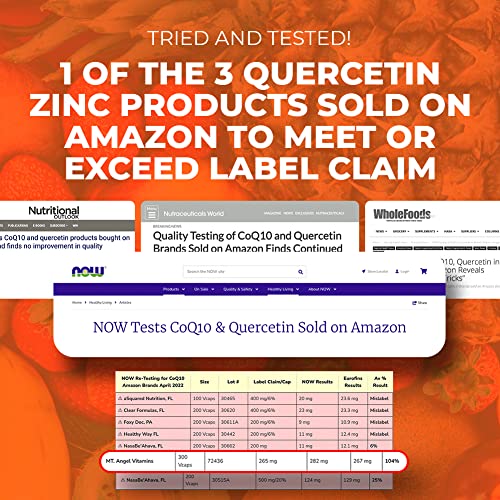 Quercetin Zinc Bromelain Supplement – Immune Support - 500mg Quercetin with Vitamins C and Zinc & D3 – Immunity Booster…