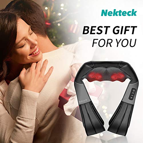 Shiatsu Neck and Back Massager with Soothing Heat, Nekteck Electric Deep Tissue 3D Kneading Massage Pillow for Shoulder…