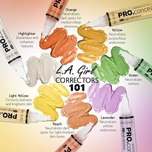 L.A. Girl Pro Conceal HD Concealer, Peach Corrector, 0.28 Ounce