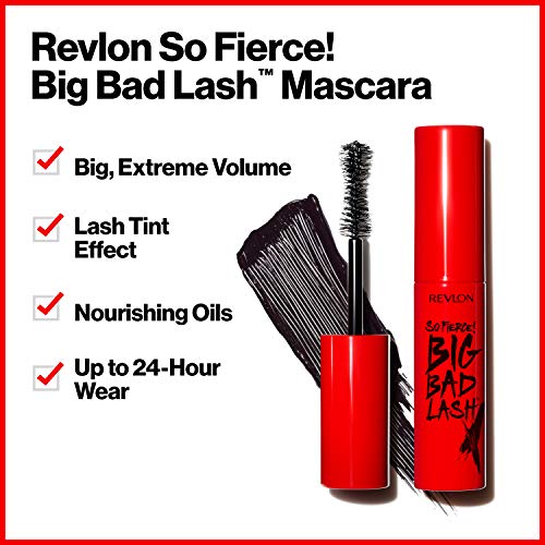 Mascara by Revlon, So Fierce Big Bad Lash Eye Makeup, Volumizing, Lasts up to 24 Hours, No Clump, Smudge Proof, Flake…