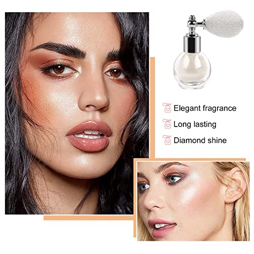 Body Glitter Spray Highlighter Powder Spray Glitter Shimmer Sparkle High Gloss Makeup Glitter Body Spray for Hair Face…