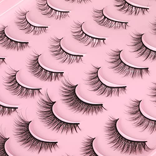 False Eyelashes Natural Look Fluffy Mink Lashes 4 Styles Wispy Natural Lashes 3D Strip Eye Lashes Pack by Kiromiro