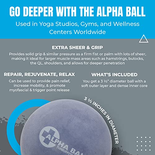 Tune Up Fitness – Alpha Ball | Larger Sized Yoga Massage Therapy Ball | Deep Tissue Myofascial Release and Pain Relief…
