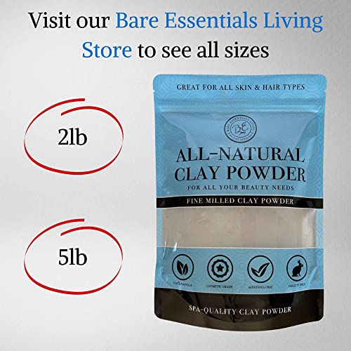 Bare Essentials Living Bentonite Clay Powder Bulk 5lb Pounds- Cosmetic for Face, Hair, Body, Mask, Mud Bath, DIY Soap…