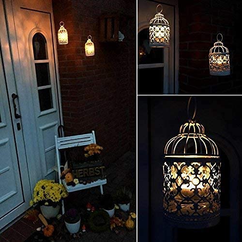 Ciaoed Small Metal Tealight Hanging Birdcage Lantern, Vintage Decorative Centerpieces of Wedding & Party Christmas Pack…