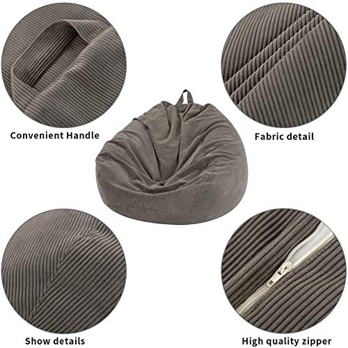Nobildonna Bean Bag Chair Cover (No Filler) for Kids and Adults. Extra Large 300L Beanbag Stuffed Animal Storage Soft…