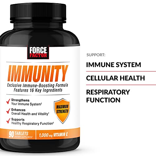 Force Factor Immunity, Immune Support Booster with Elderberry and 1000mg of Vitamin C, Plus Vitamin D, Zinc, Probiotics…