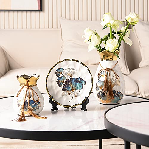 Ceramic Vases Set of 3 for Home Decor White Ceramic Vase Set Flower Vases Minimalist Nordic Boho Ins Style for Wedding…