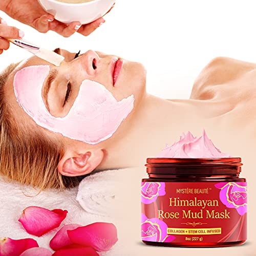 Himalayan Clay Mud Mask for Face and Body - Infused with Collagen and Stem Cells - Spa Quality Facial Mask for Visibly…