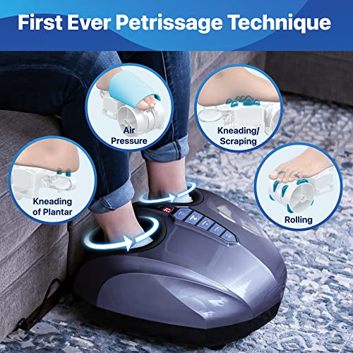 MIKO Foot Massager Machine with Deep-Kneading, Compression, Shiatsu, and Heat for Plantar Fasciitis, Neuropathy, Fits up…