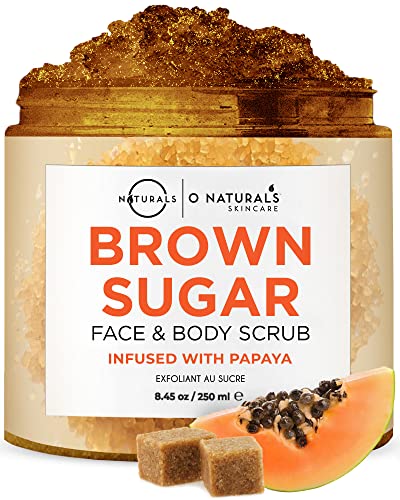 O Naturals Papaya & Brown Sugar Scrub, Natural Body Exfoliator, Cellulite Remover Body Scrub & Booty Scrub, Body scrubs…