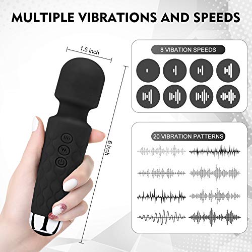 Upgraded Rechargeable Waterproof Handheld Back for Neck Shoulder Back Body Sports Recovery Muscle Aches, Black(6 * 1.5…