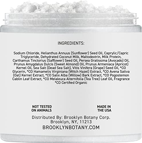 Brooklyn Botany Dead Sea Salt and Coconut Milk Body Scrub - Moisturizing and Exfoliating Body, Face, Hand, Foot Scrub…