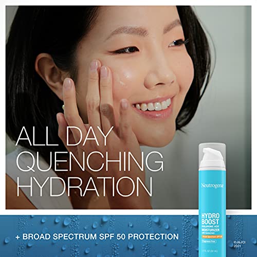 Neutrogena Hydro Boost Hyaluronic Acid Facial Moisturizer with Broad Spectrum SPF 50 Sunscreen, Daily Water Gel Face…