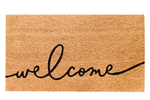 THEODORE MAGNUS Natural Coir Doormat with Non-Slip Backing - 17 x 30 - Outdoor/Indoor - Welcome Mats - Natural - Warm…