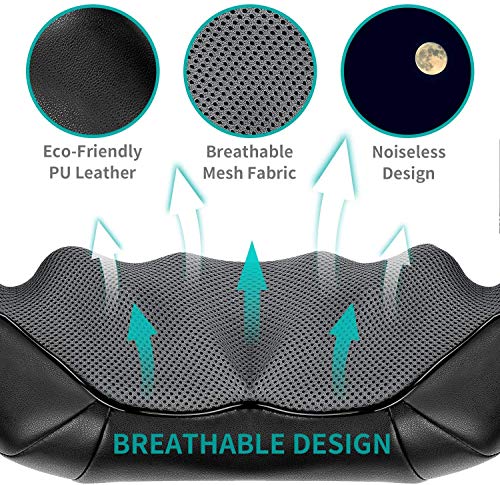 Shiatsu Neck and Back Massager with Soothing Heat, Nekteck Electric Deep Tissue 3D Kneading Massage Pillow for Shoulder…