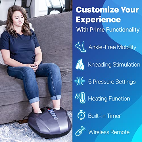 MIKO Foot Massager Machine with Deep-Kneading, Compression, Shiatsu, and Heat for Plantar Fasciitis, Neuropathy, Fits up…