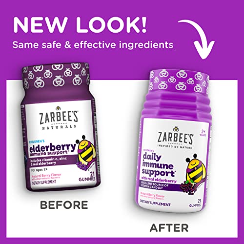 Zarbee's Elderberry Gummies for Kids with Vitamin C, Zinc & Elderberry, Daily Childrens Immune Support Vitamins Gummy…