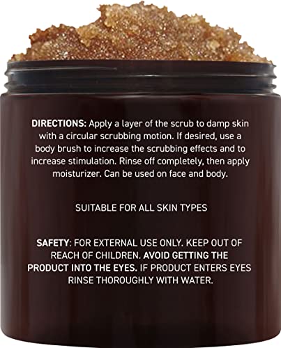 Brooklyn Botany Brown Sugar Body Scrub - Moisturizing and Exfoliating Body, Face, Hand, Foot Scrub - Fights Acne, Fine…