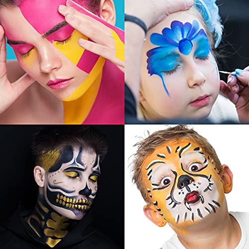 UCANBE Face & Body Paint, Water Activated SFX Makeup Palette - Extra Large White & Black Pan, Professional 18 Color Safe…