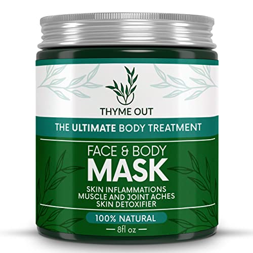 Thyme Out Face and Body Mask (8oz) - Anti-Inflammatory Formula Soothes Psoriasis, Acne and Facial Eczema - Quickly…
