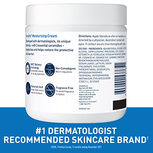 CeraVe Moisturizing Cream | Body and Face Moisturizer for Dry Skin | Body Cream with Hyaluronic Acid and Ceramides…
