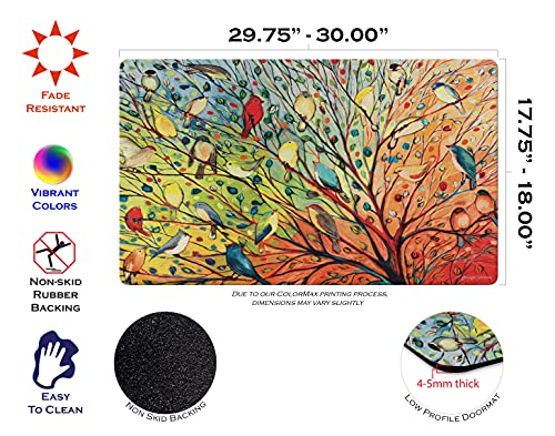 Toland Home Garden 800038 Tree Birds Bird Door Mat 18x30 Inch Spring Summer Fall Outdoor Doormat for Entryway Indoor…