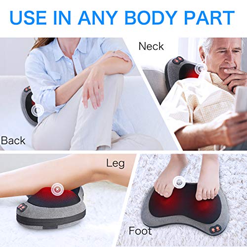 Papillon Back Massager with Heat,Shiatsu Back and Neck Massager with Deep Tissue Kneading,Electric Back Massage Pillow…