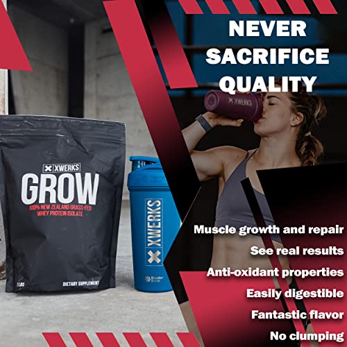 Xwerks Grow Vanilla Grass Fed Whey Protein Powder Isolate, Keto Friendly Cold Processed New Zealand Non-GMO All Natural…