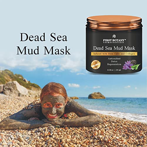 100% Natural Mineral-Infused Dead Sea Mud Mask 8.8 oz w/ Stem Cells for Facial Treatment, Skin Cleanser, Pore Reducer…