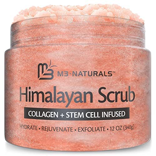 Himalayan Salt Foot and Body Scrub Infused with Collagen and Stem Cell Natural Exfoliating Salt Scrub for Toning Skin…