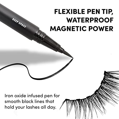 Glamnetic Felt Tip Magnetic Eyeliner - Deep Space | Soo Future! Black Waterproof Liquid Liner, All-Day Hold for Magnetic…