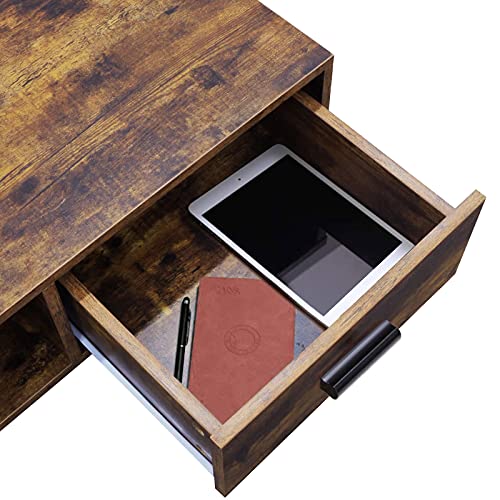 Aipety Mid Century Coffee Table for Living Room, TV Stand Table with Storage Shelf and 1 Drawer, 43 inch Boho Modern…