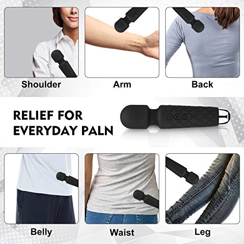 Upgraded Rechargeable Waterproof Handheld Back for Neck Shoulder Back Body Sports Recovery Muscle Aches, Black(6 * 1.5…
