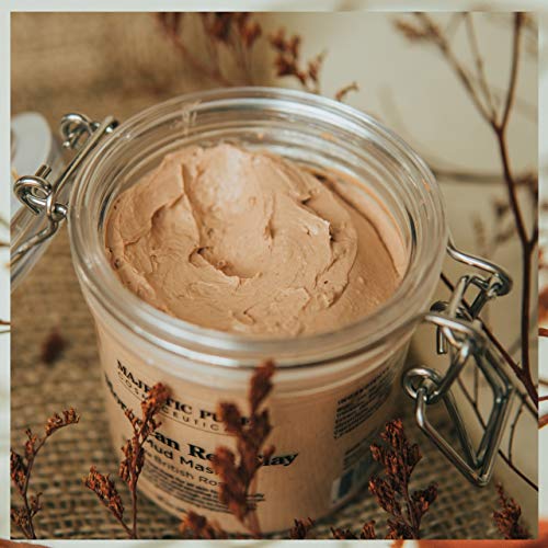MAJESTIC PURE Moroccan Red Clay Facial Mud Mask with British Rose - Natural Skin Care Mask for Pore Cleansing and Dull…