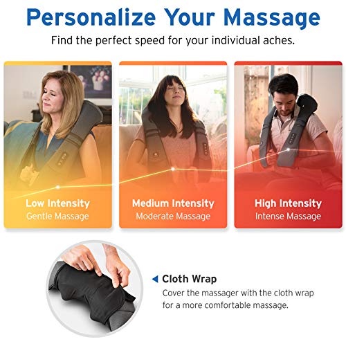 Etekcity Cordless Neck and Back Massager for Pain Relief Deep Tissue, Shiatsu Shoulder Massager with Heat, Valentines…