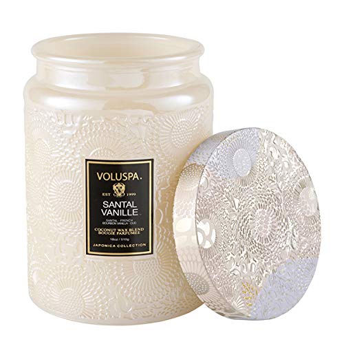Voluspa Santal Vanille Candle | Large Glass Jar | 18 Oz | 100 Hour Burn | Vegan | All Natural Wicks and Coconut Wax for…