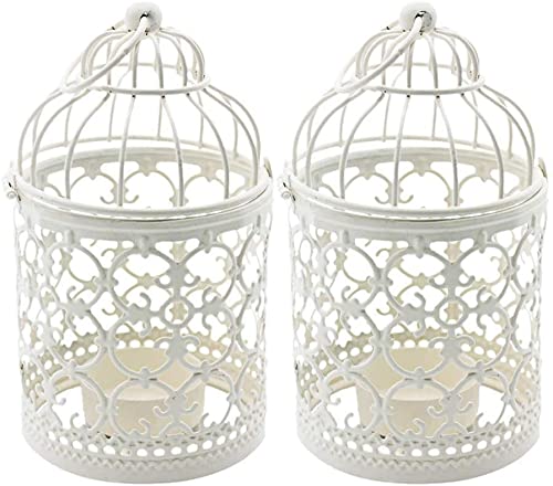 Ciaoed Small Metal Tealight Hanging Birdcage Lantern, Vintage Decorative Centerpieces of Wedding & Party Christmas Pack…