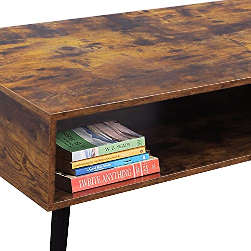 Aipety Mid Century Coffee Table for Living Room, TV Stand Table with Storage Shelf and 1 Drawer, 43 inch Boho Modern…